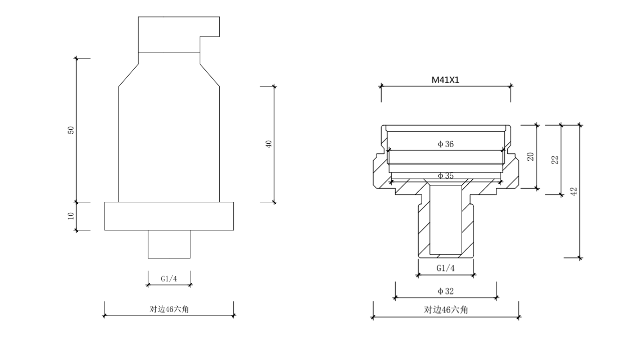 PTL613Z绝压变送器尺寸图